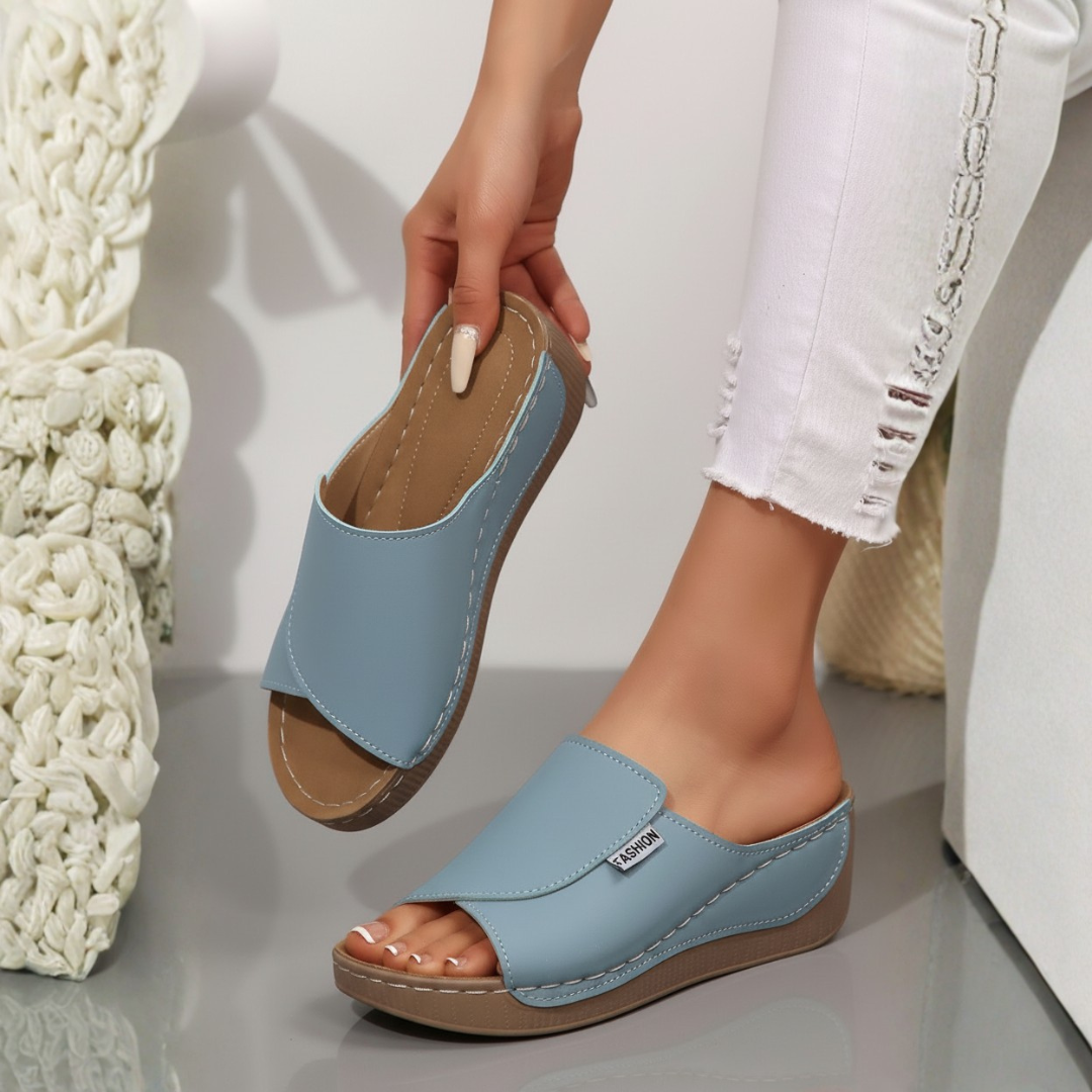 Women's Orthopedic Sandals – Lightweight Cushioned Support Blue Slip-On Style