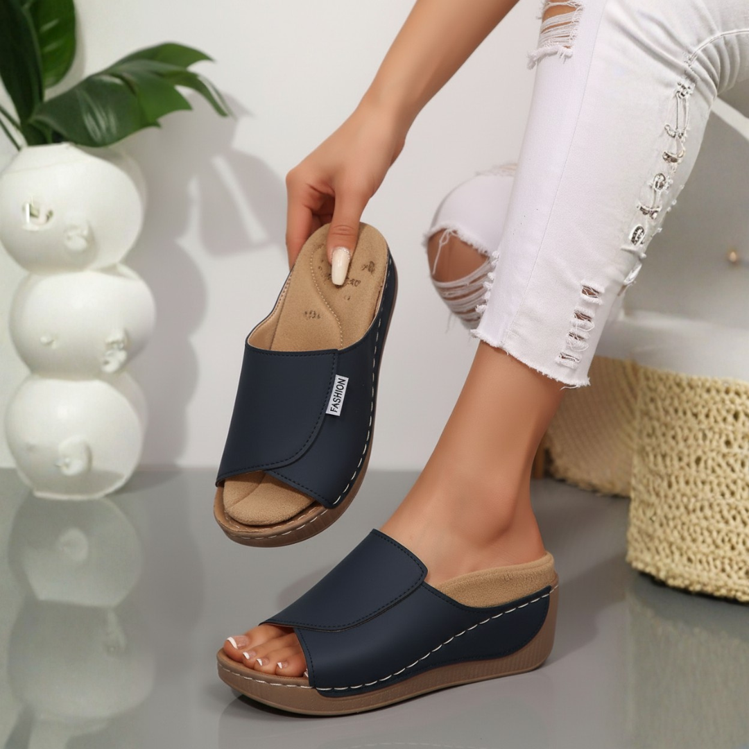 Women's Orthopedic Sandals – Lightweight Cushioned Support Blue Slip-On Style
