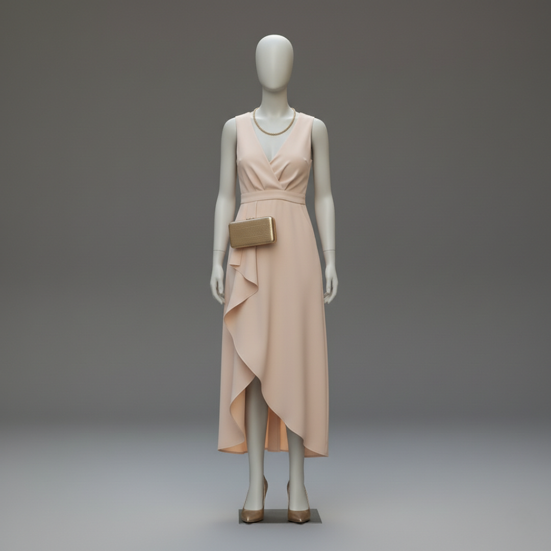 Women’s Sleeveless Wrap Maxi Dress – Elegant V-Neck Flowy Summer Evening Dress