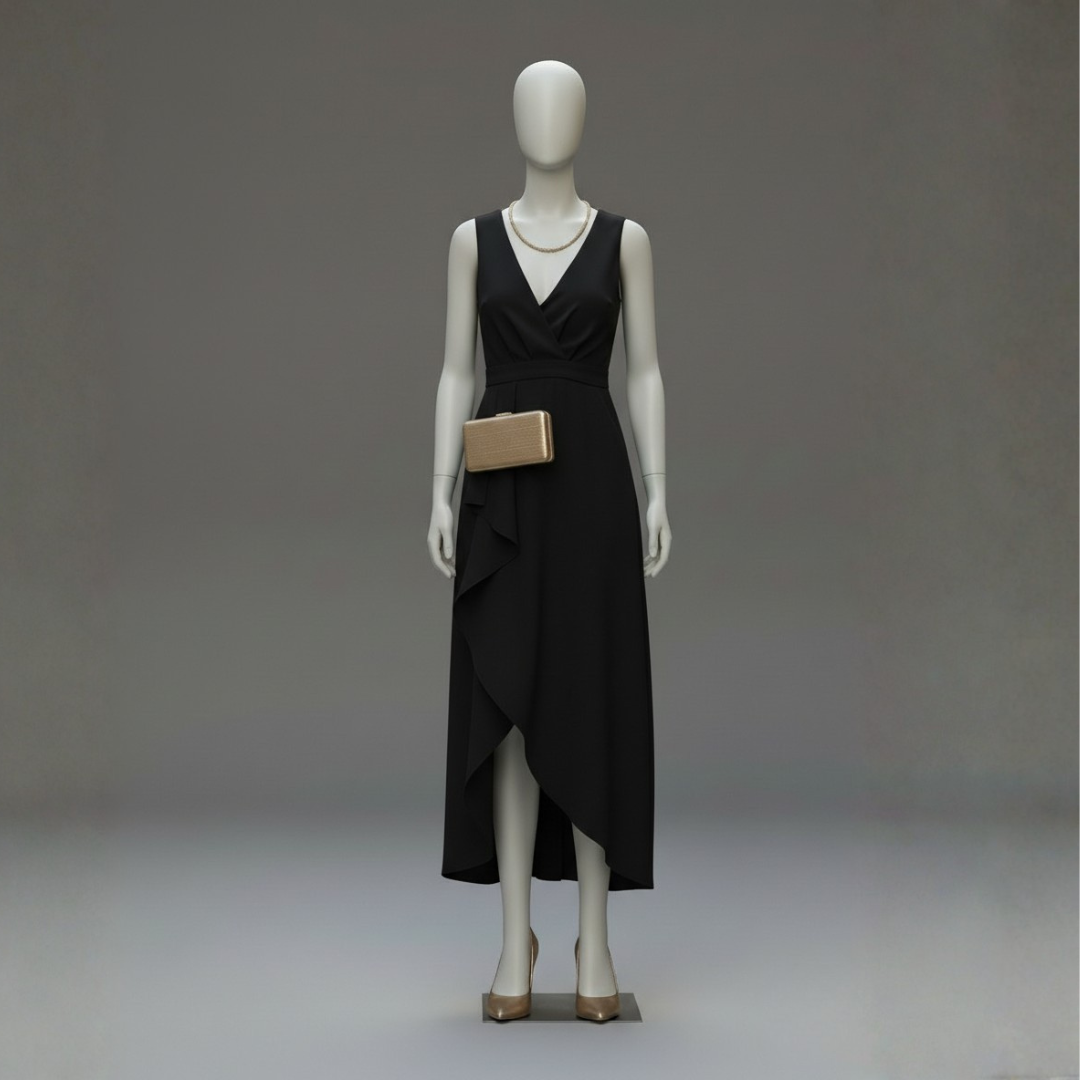 Women’s Sleeveless Wrap Maxi Dress – Elegant V-Neck Flowy Summer Evening Dress