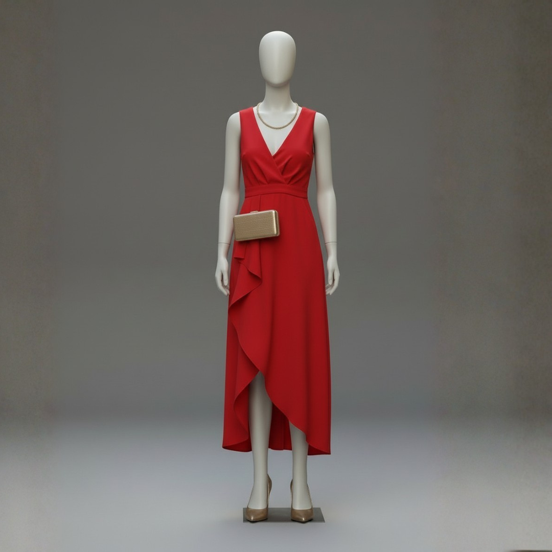 Women’s Sleeveless Wrap Maxi Dress – Elegant V-Neck Flowy Summer Evening Dress