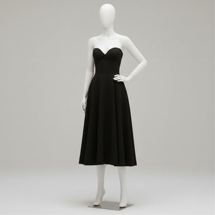 Women’s Strapless Sweetheart Maxi Dress Sculpted Bodice Elegant A-Line Party Gown