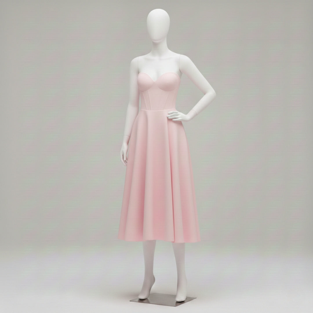 Women’s Strapless Sweetheart Maxi Dress Sculpted Bodice Elegant A-Line Party Gown