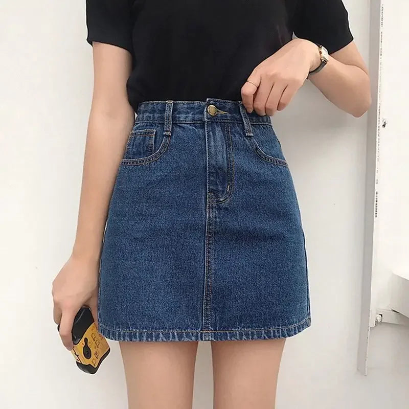 Women's Summer Denim Mini Skirt – High Waist, Slim Fit, Trendy Y2K Style 6