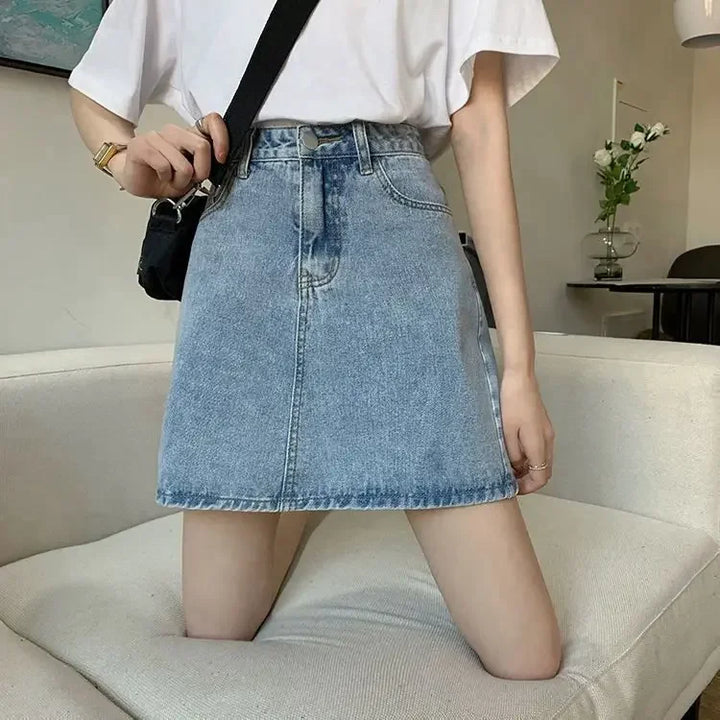 Women's Summer Denim Mini Skirt – High Waist, Slim Fit, Trendy Y2K Style 8