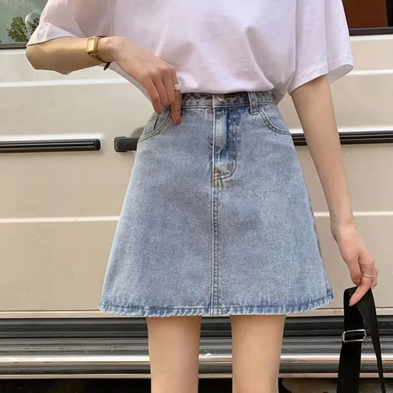 Women's Summer Denim Mini Skirt – High Waist, Slim Fit, Trendy Y2K Style 2