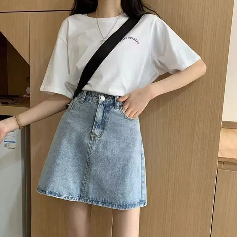 Women's Summer Denim Mini Skirt – High Waist, Slim Fit, Trendy Y2K Style 4