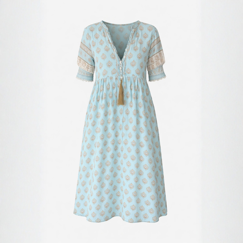 Women's Summer Midi Dress – Boho Chic with Relaxed Fit and Lightweight Fabric