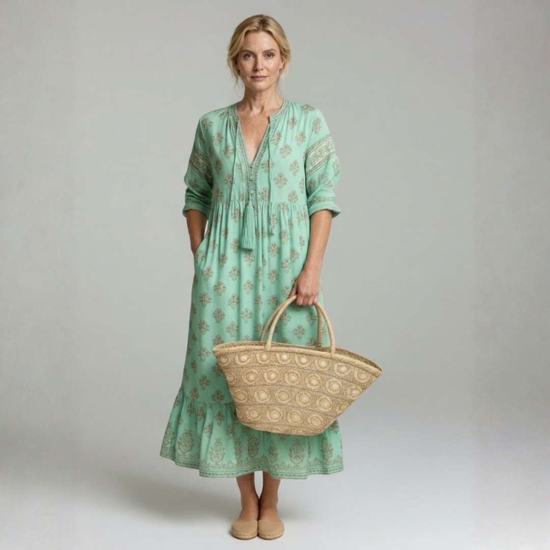 Women's Summer Midi Dress – Boho Chic with Relaxed Fit and Lightweight Fabric