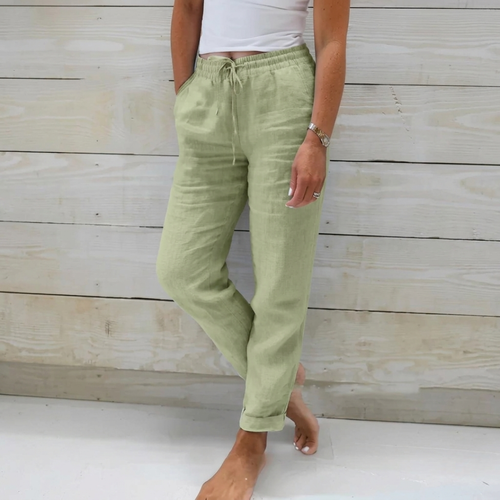 Women's Wide Leg Trousers – Airy High-Waist Loose Fit Linen Pants