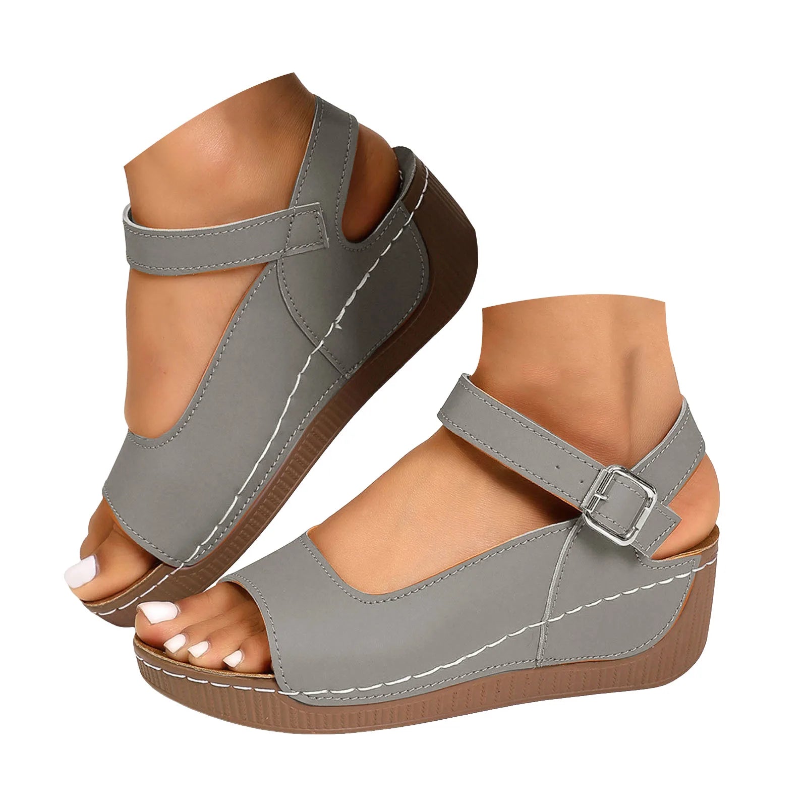 Women's Stylish Wedge Sandals – Comfortable Back Strap with Trendy Cutout Design 3