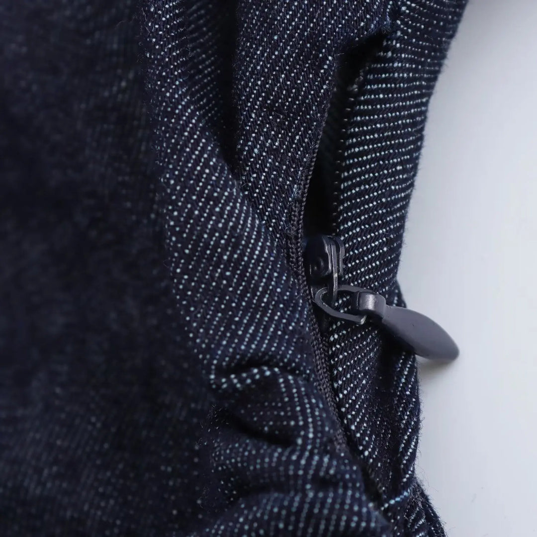 Womens Spring Denim Dress with Stylish Lapel and Side Zipper