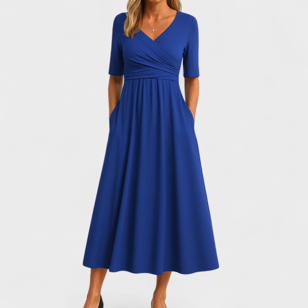Womens Elegant Midi Dress with Flattering Fit and Comfortable Sleeves 2