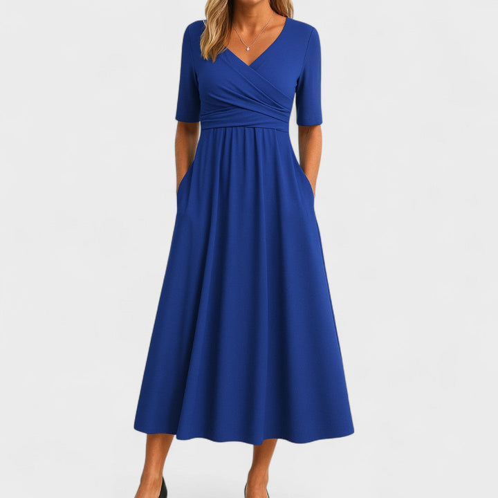 Womens Elegant Midi Dress with Flattering Fit and Comfortable Sleeves 2