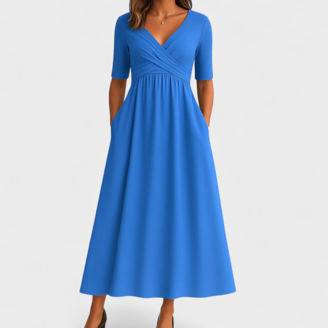Womens Elegant Midi Dress with Flattering Fit and Comfortable Sleeves 3