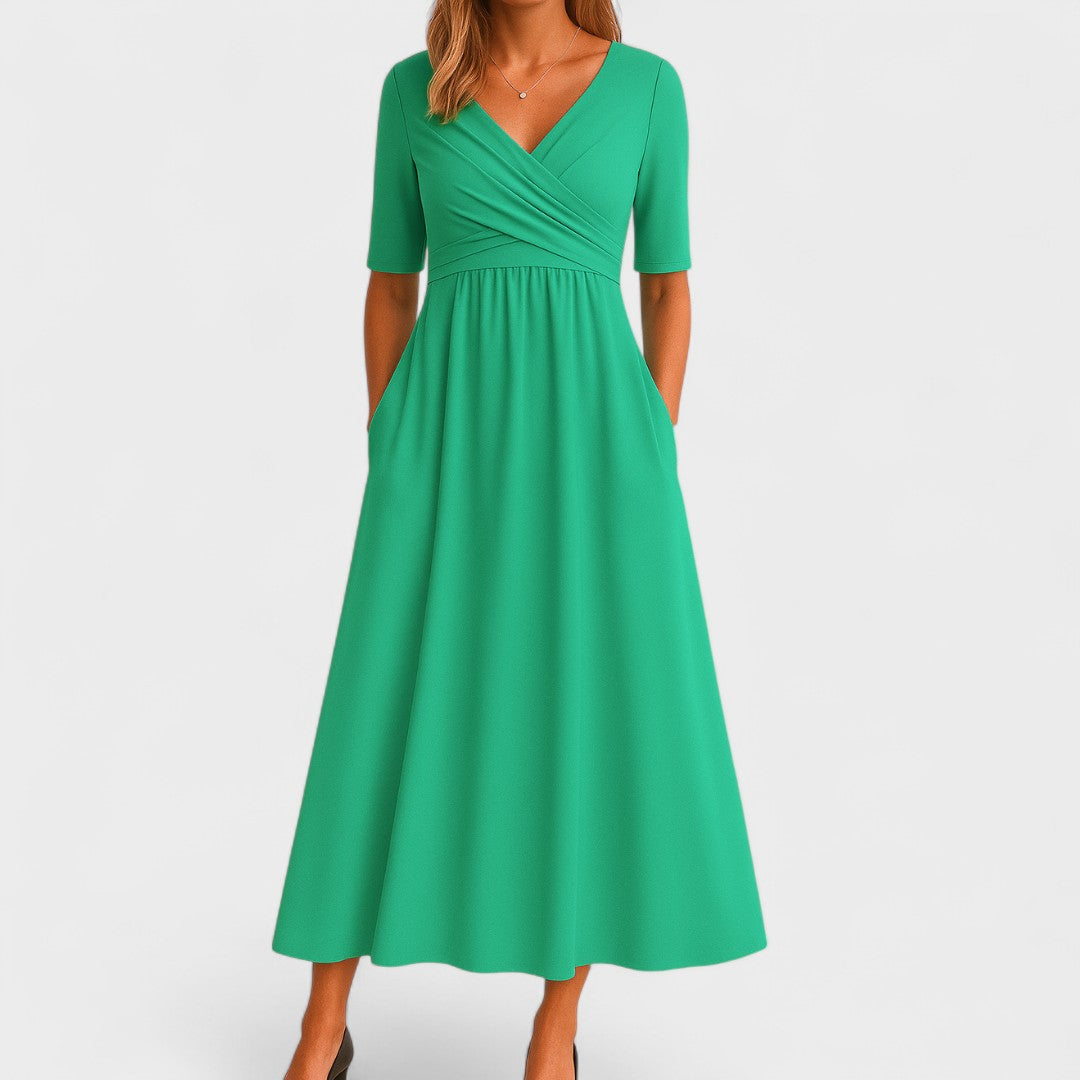 Womens Elegant Midi Dress with Flattering Fit and Comfortable Sleeves 4