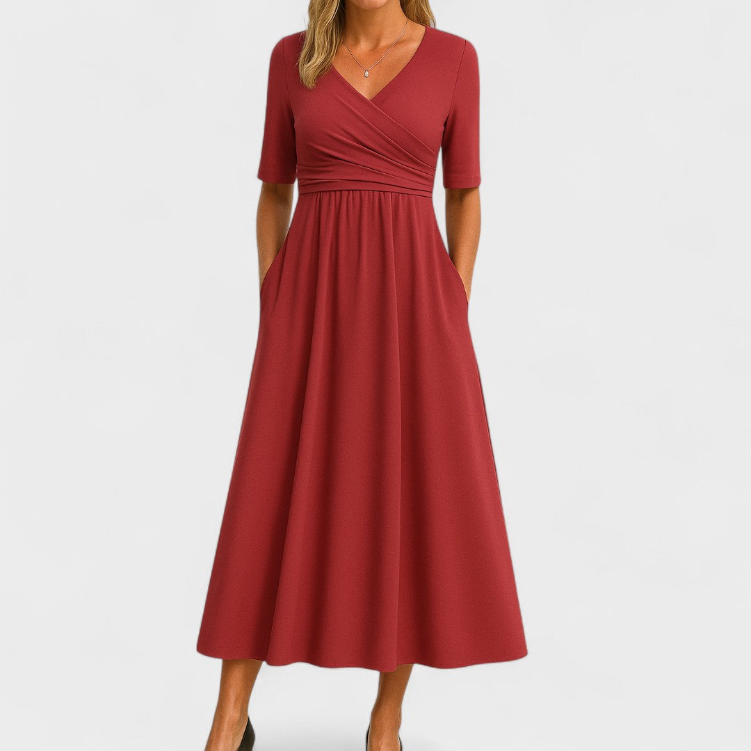 Womens Elegant Midi Dress with Flattering Fit and Comfortable Sleeves 5
