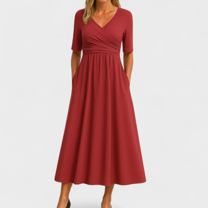 Womens Elegant Midi Dress with Flattering Fit and Comfortable Sleeves 5
